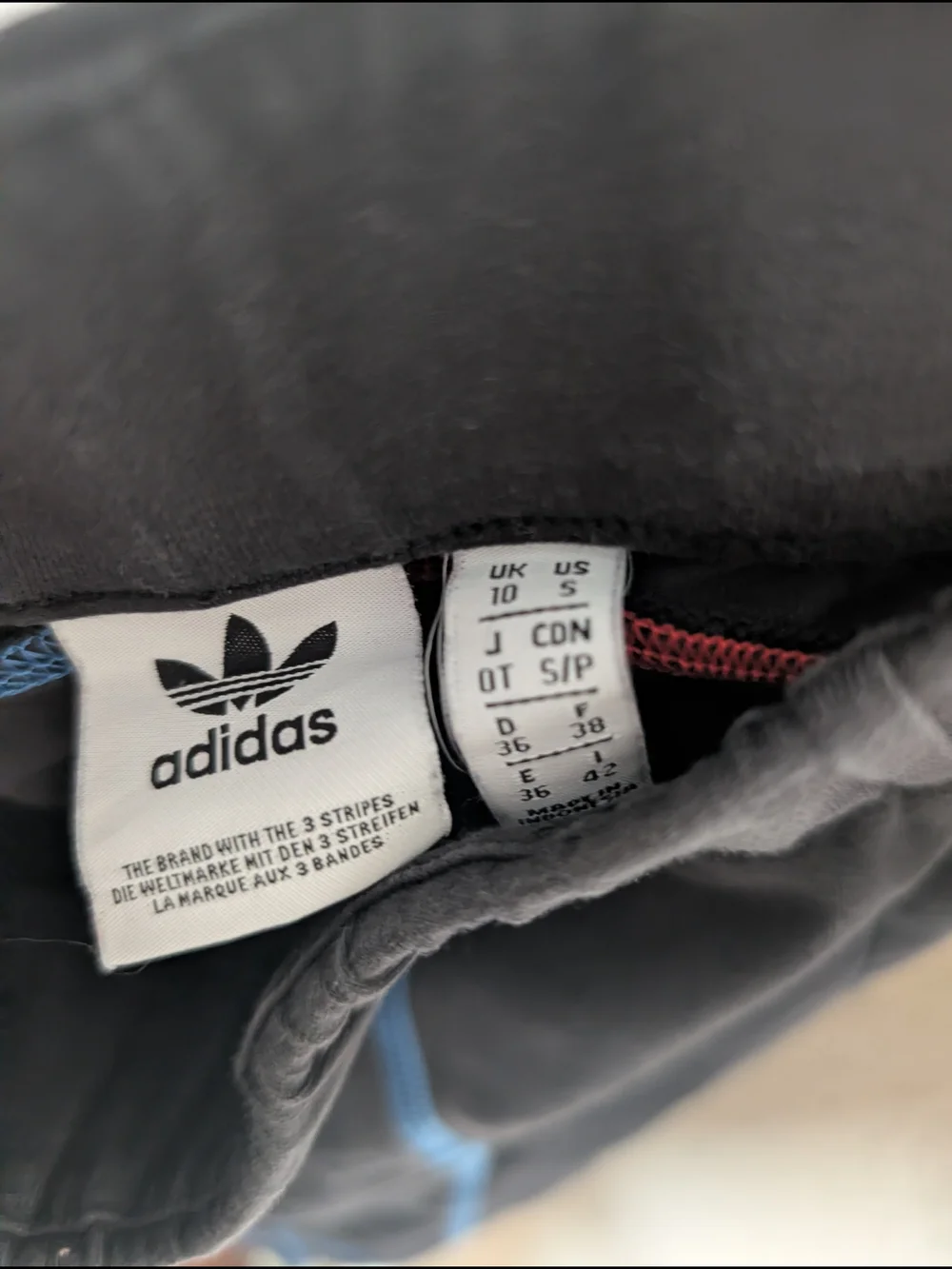 adidas Black Athletic Shorts with Red & Blue Contrast Stitching - Picture 4 of 4